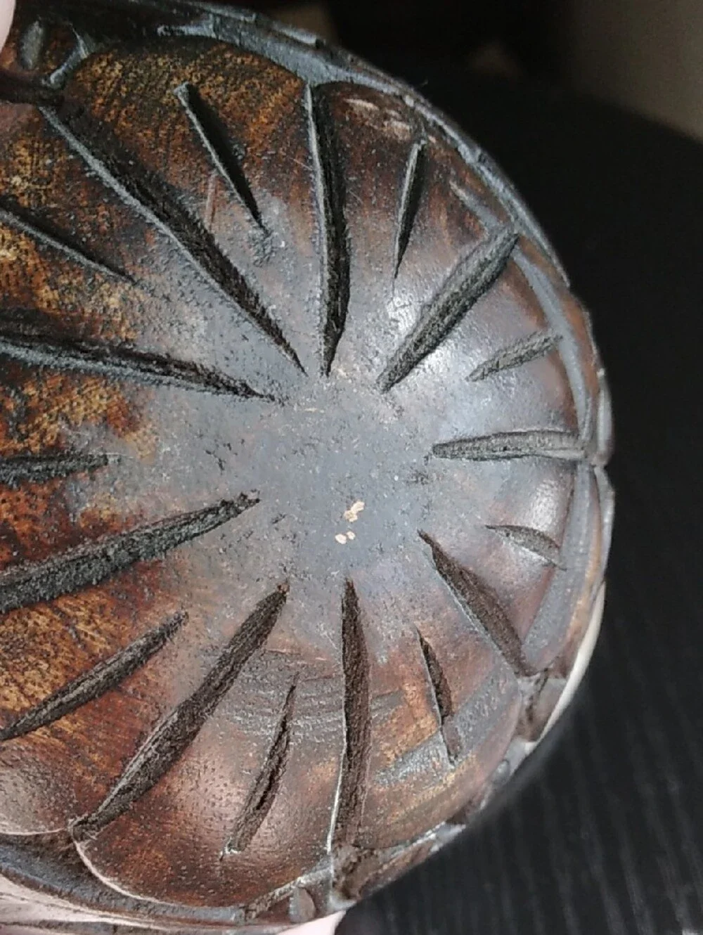 Carved Floral Decorative Wood Sphere
